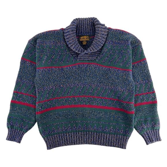90s Eddie Bauer shawl collar sweater 1990s vintage - Picture 3 of 6